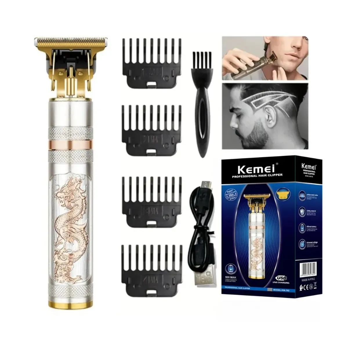 KEMEI - KEMEI Máquina Cortador Trimmer de Cabello Barba y Nariz