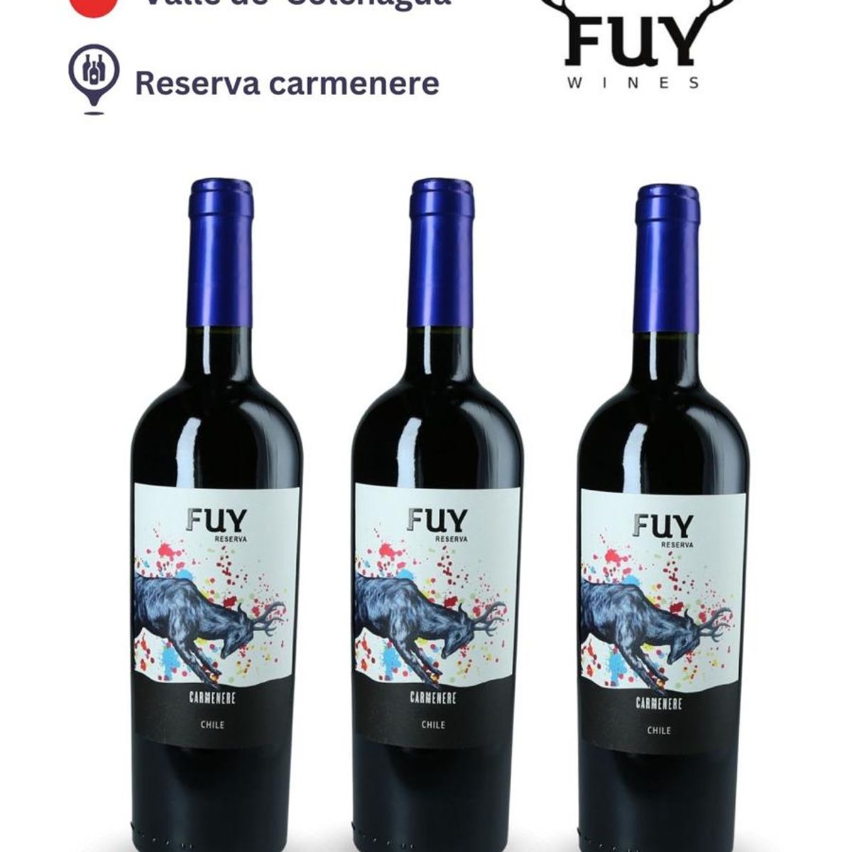 FUY - Vino FUY Carmenere  reserva pack x 3