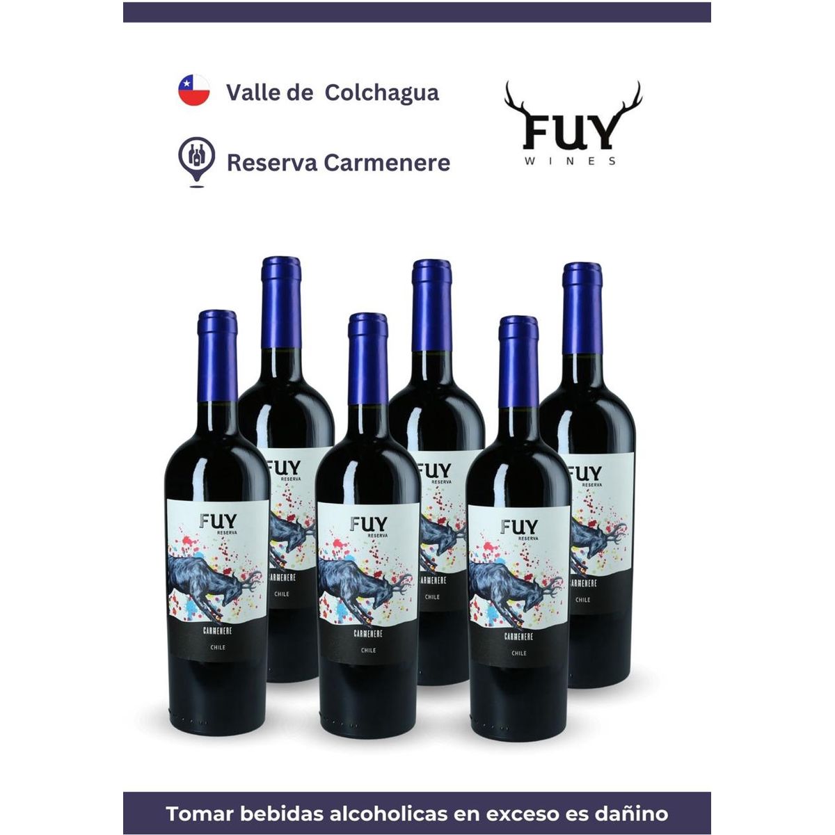 FUY - Vino FUY Carmenere reserva pack x 6