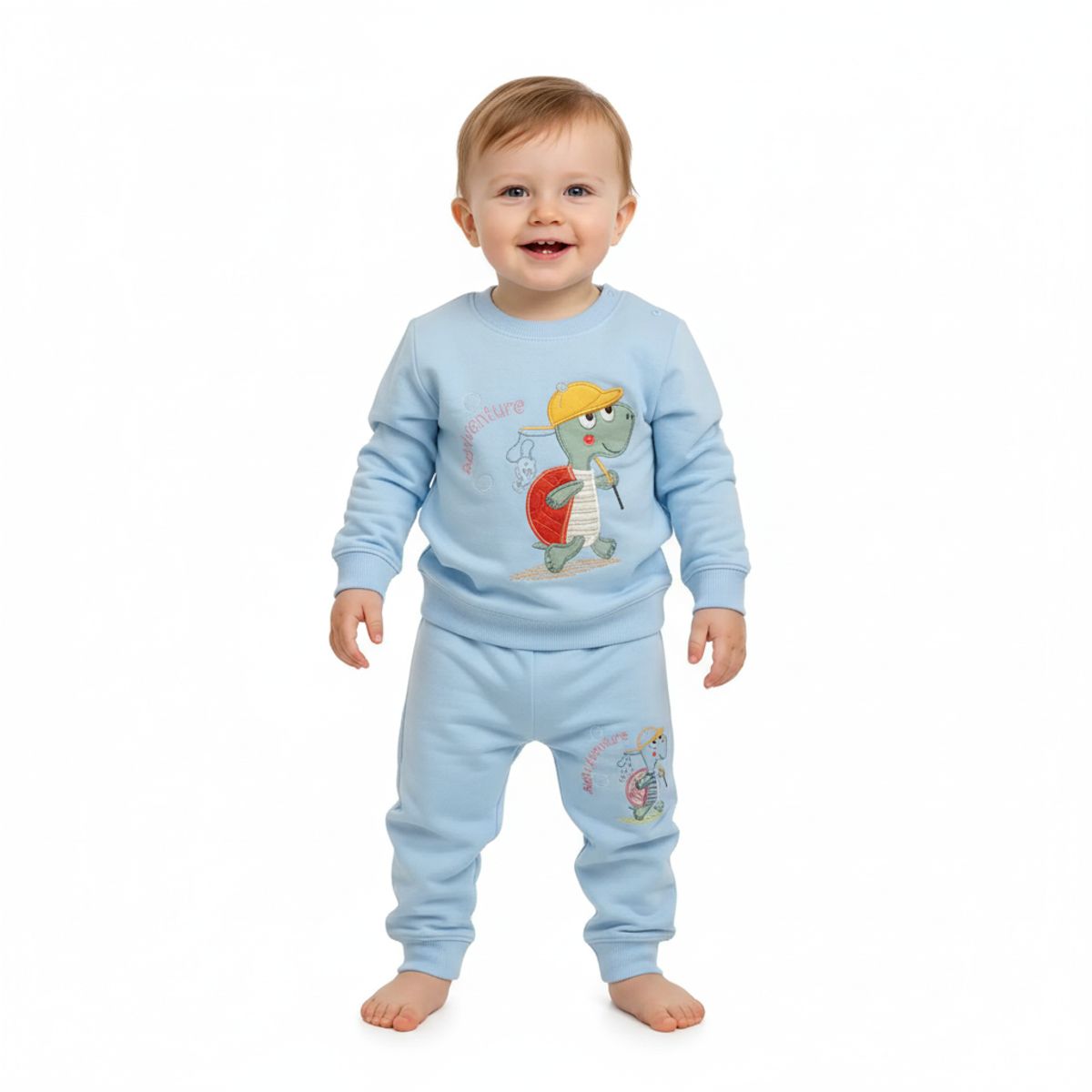 GENERICO - Conjunto Franela para niño - Tortuga - azul cielo