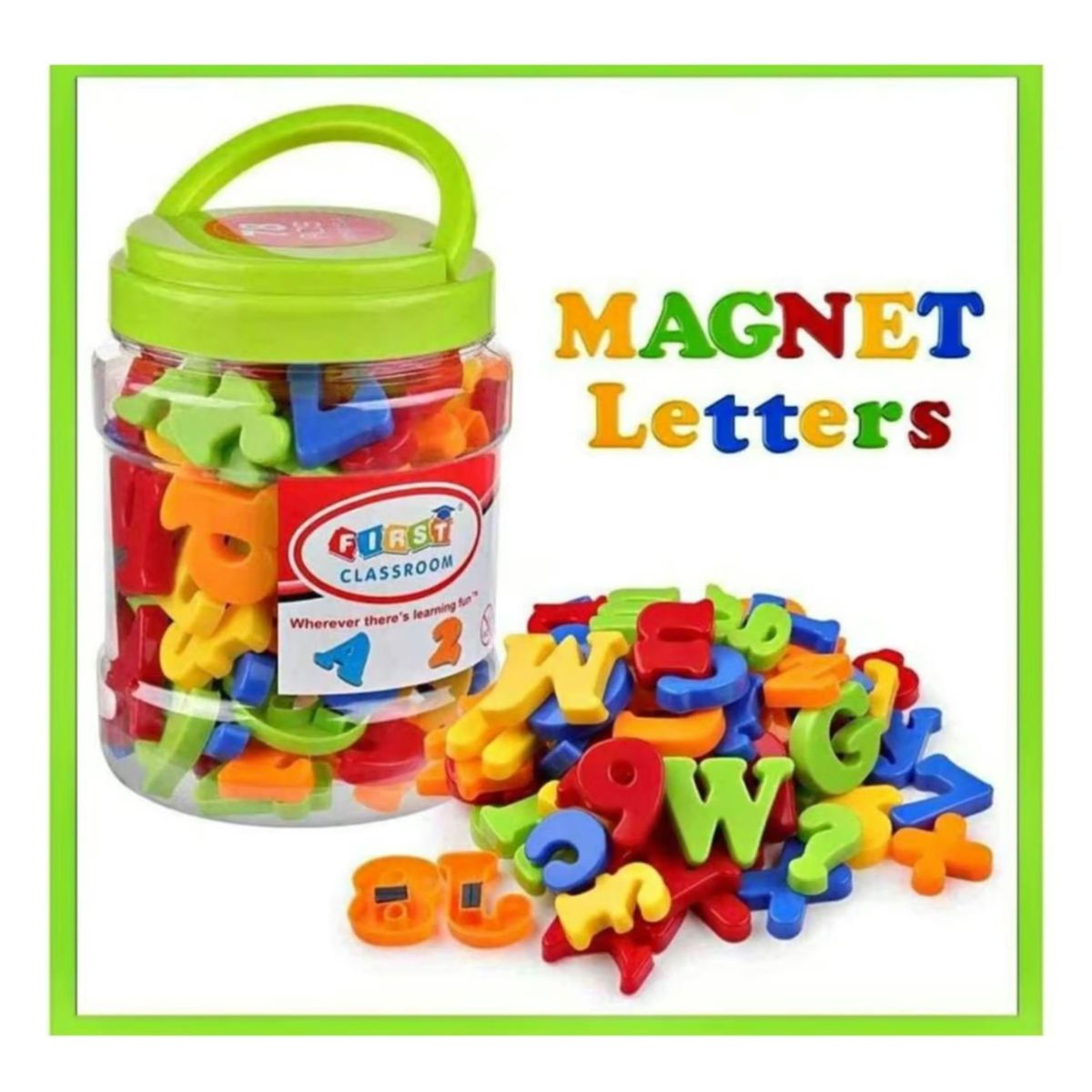 GENERICO - Frasco de Letras y Números Imantados Material Didáctico