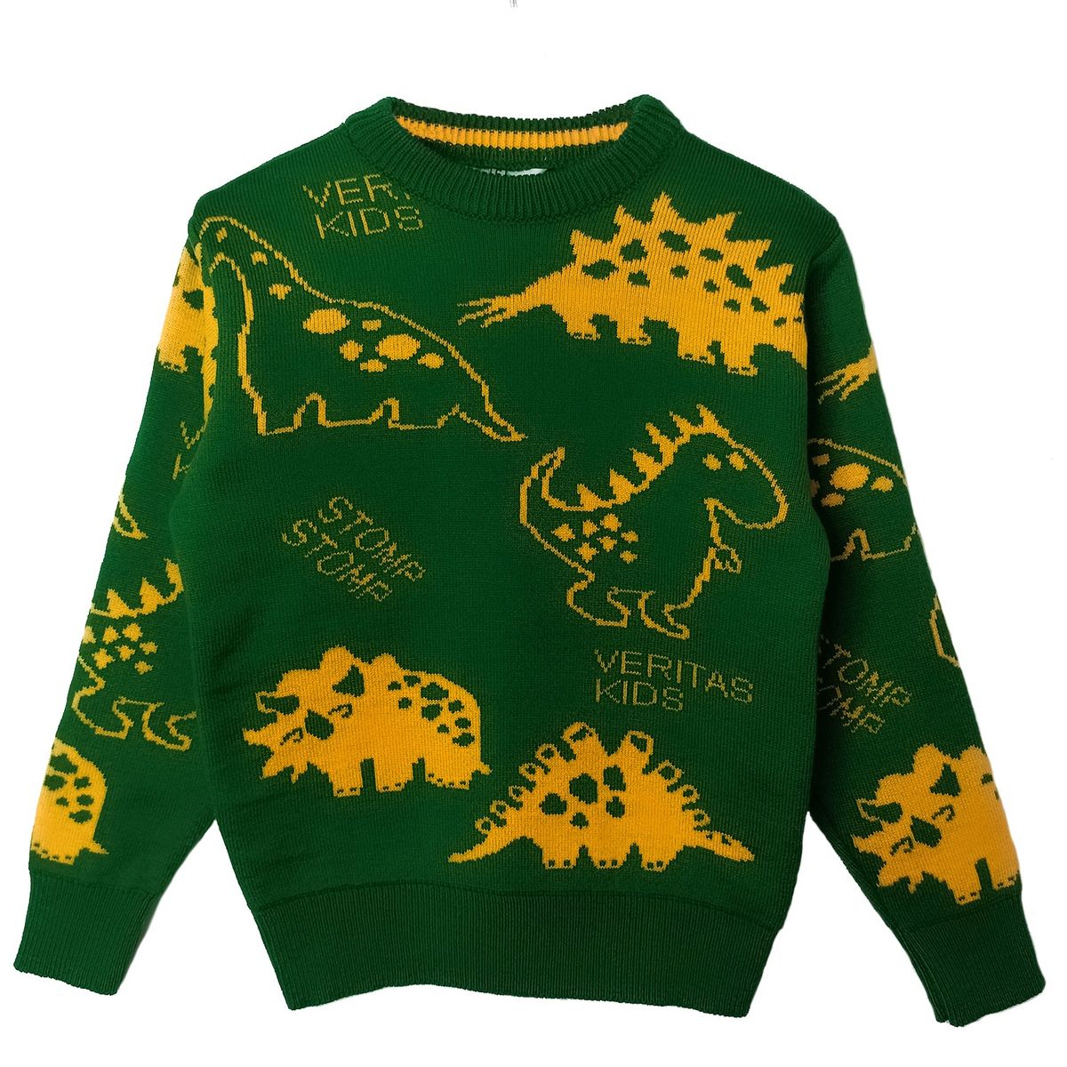 GENERICO - Chompa de invierno para niños  Suéter de lana diseño dinosaurios Verde