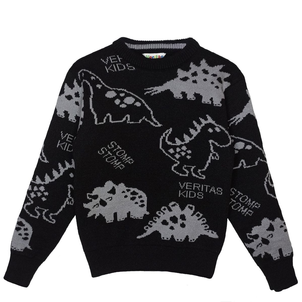 GENERICO - Chompa de invierno para niños  chompa de lana diseño dinosaurios Negro