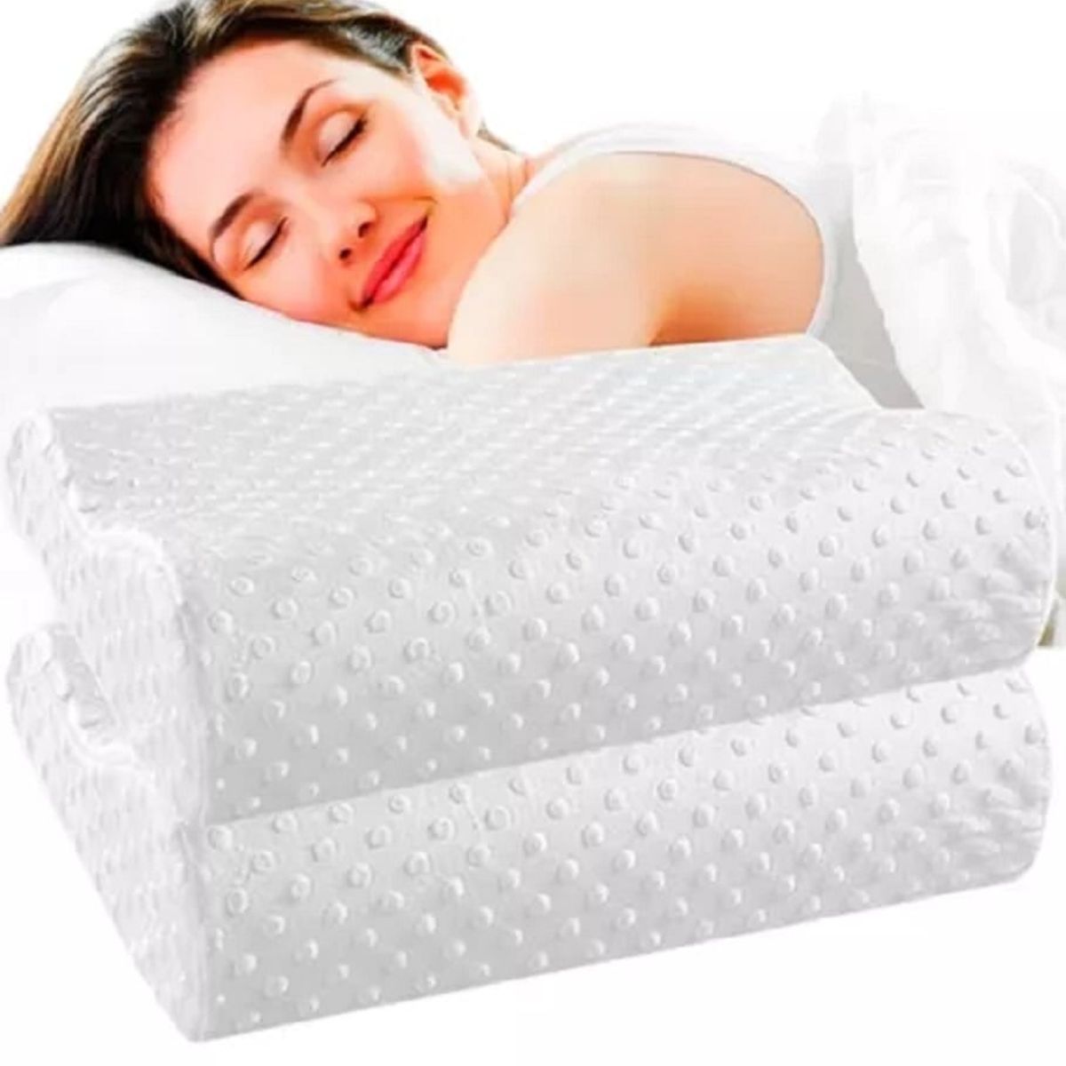 GENERICO - Almohada  Viscoelastica Memory Pillow Con Funda Par de Almohadas.