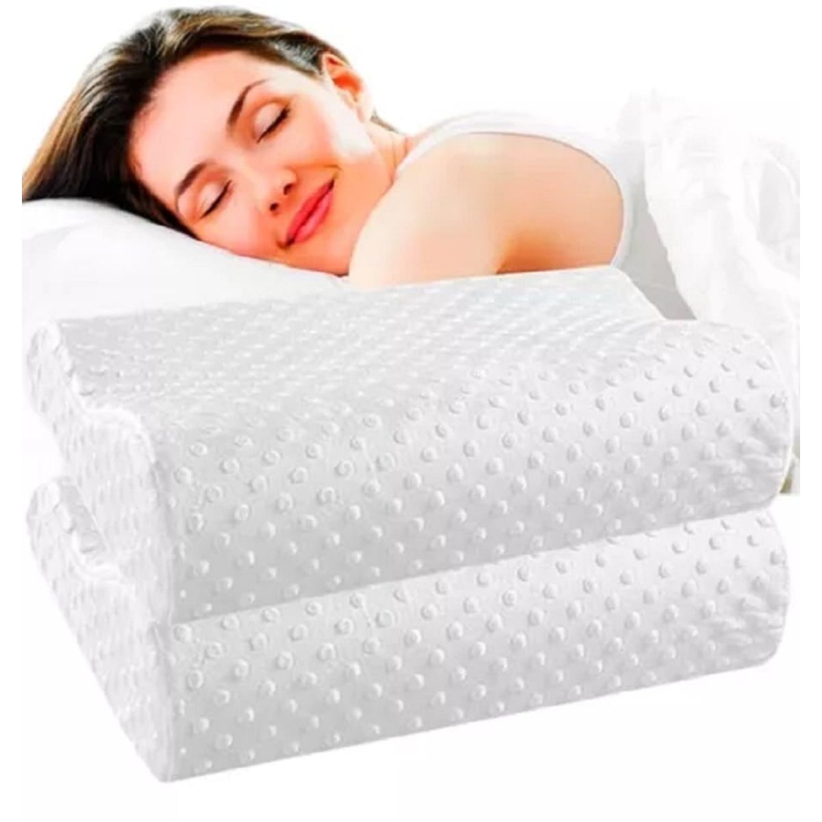 GENERICO - Almohada  Viscoelastica Memory Pillow Con Funda Par de Almohadas.