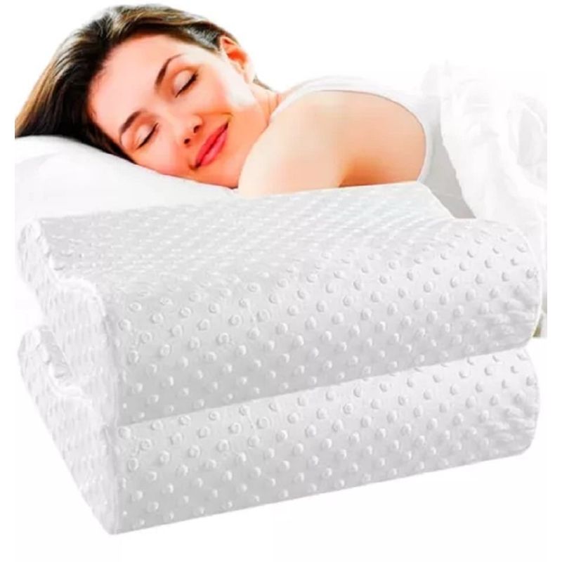 GENERICO - Almohada  Viscoelastica Memory Pillow Con Funda Par de Almohadas.