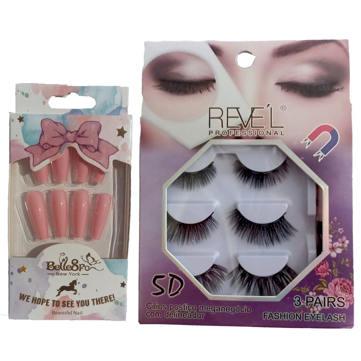 REVE'L PROFESSIONAL - PACK PESTAÑAS IMANTADAS + UÑAS AUTOADHESIVAS