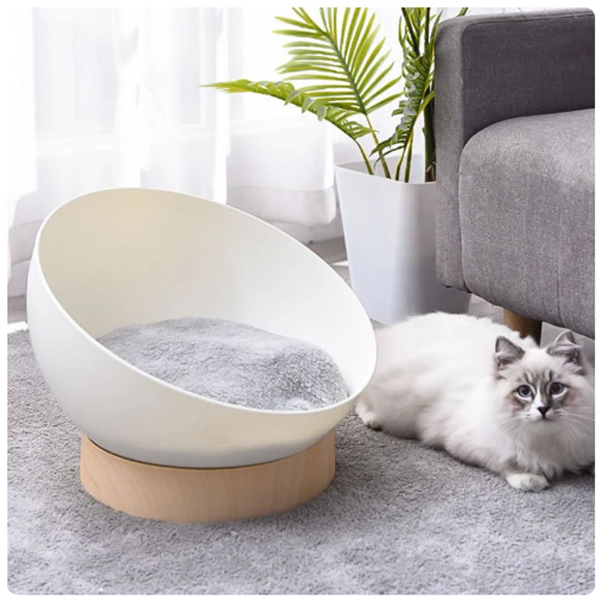 GENERICO - Cama para gato semiesférico premiun con cojín
