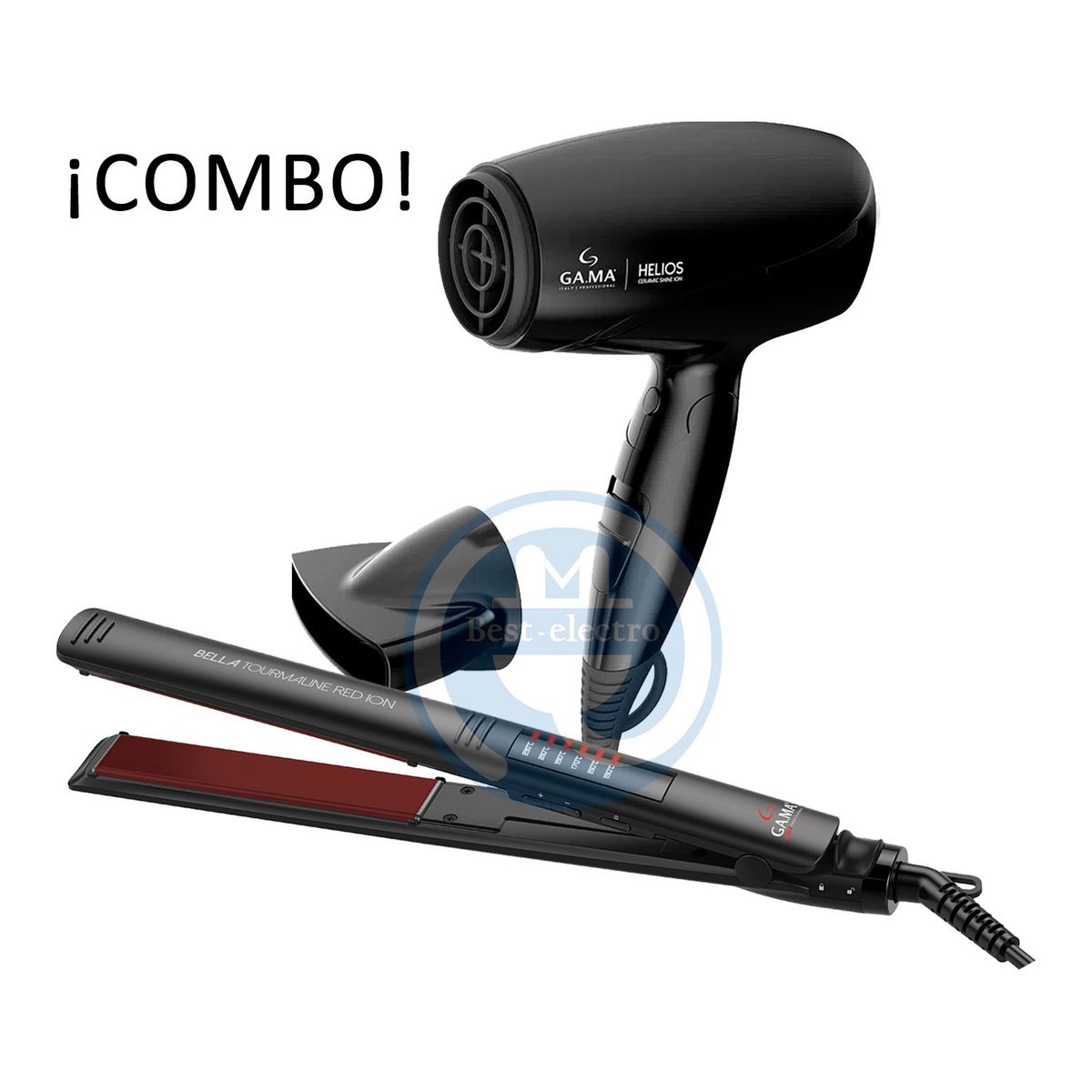 GAMA - Combo Gama Alisadora Bella Tourmaline BECHS0000002120 y Secador Helios