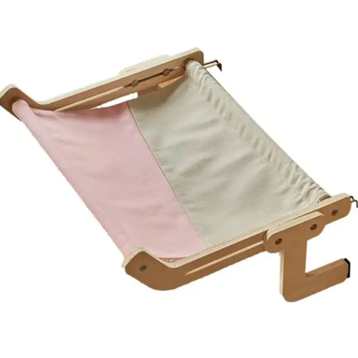 GENERICO - Cama para gato tipo hamaca de madera - Rosado