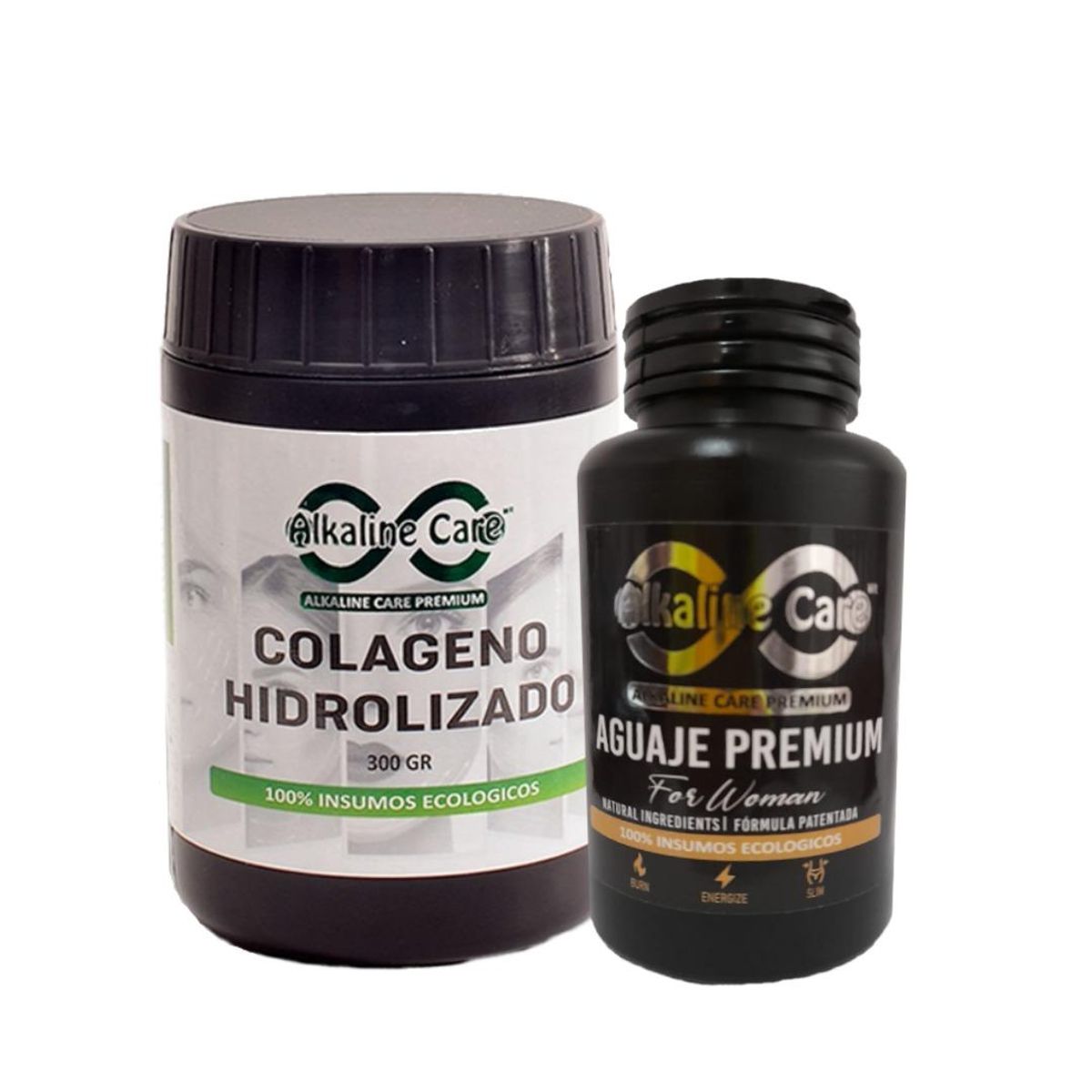 ALKALINE CARE - Colágeno Hidrolizado 300gr + Aguaje Premium 100 Cápsulas