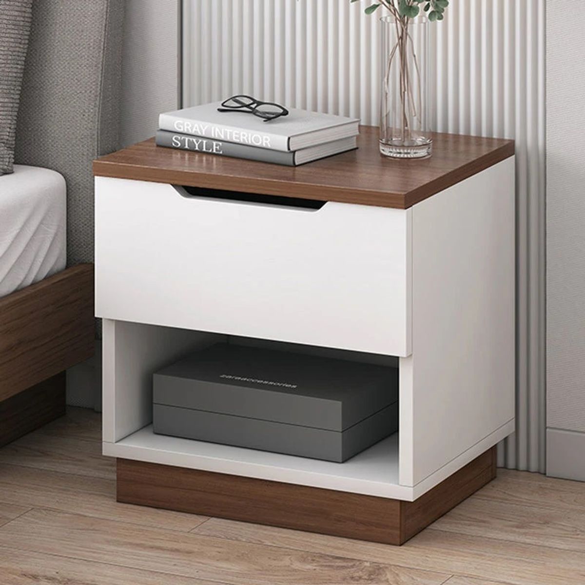 73 EXPERIENCE - Velador Jhony Color Blanco & Nogal 73 Experience