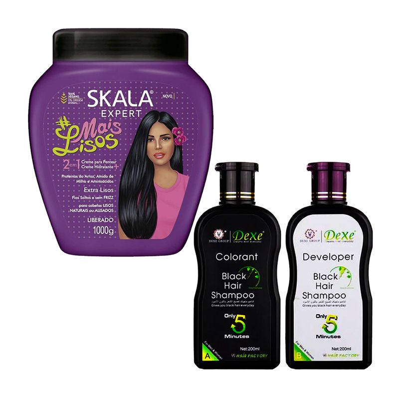 SKALA - Máscara capilar Skala Mais Lisos + Shampoo Black Hair
