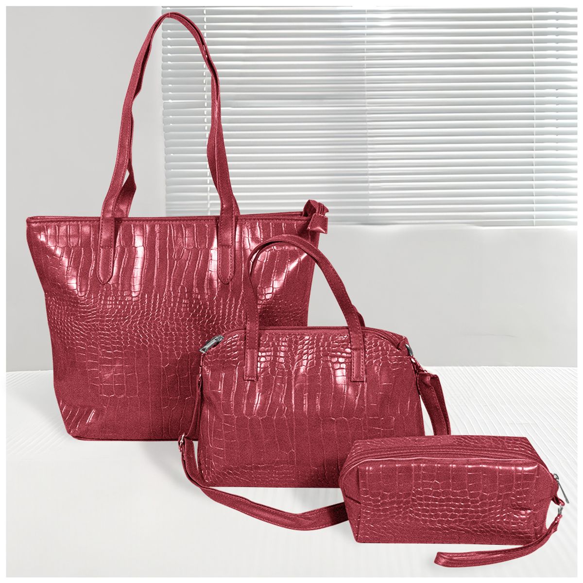 KELLER - Juego de Carteras Bolsos 3 Piezas B16 Rojo