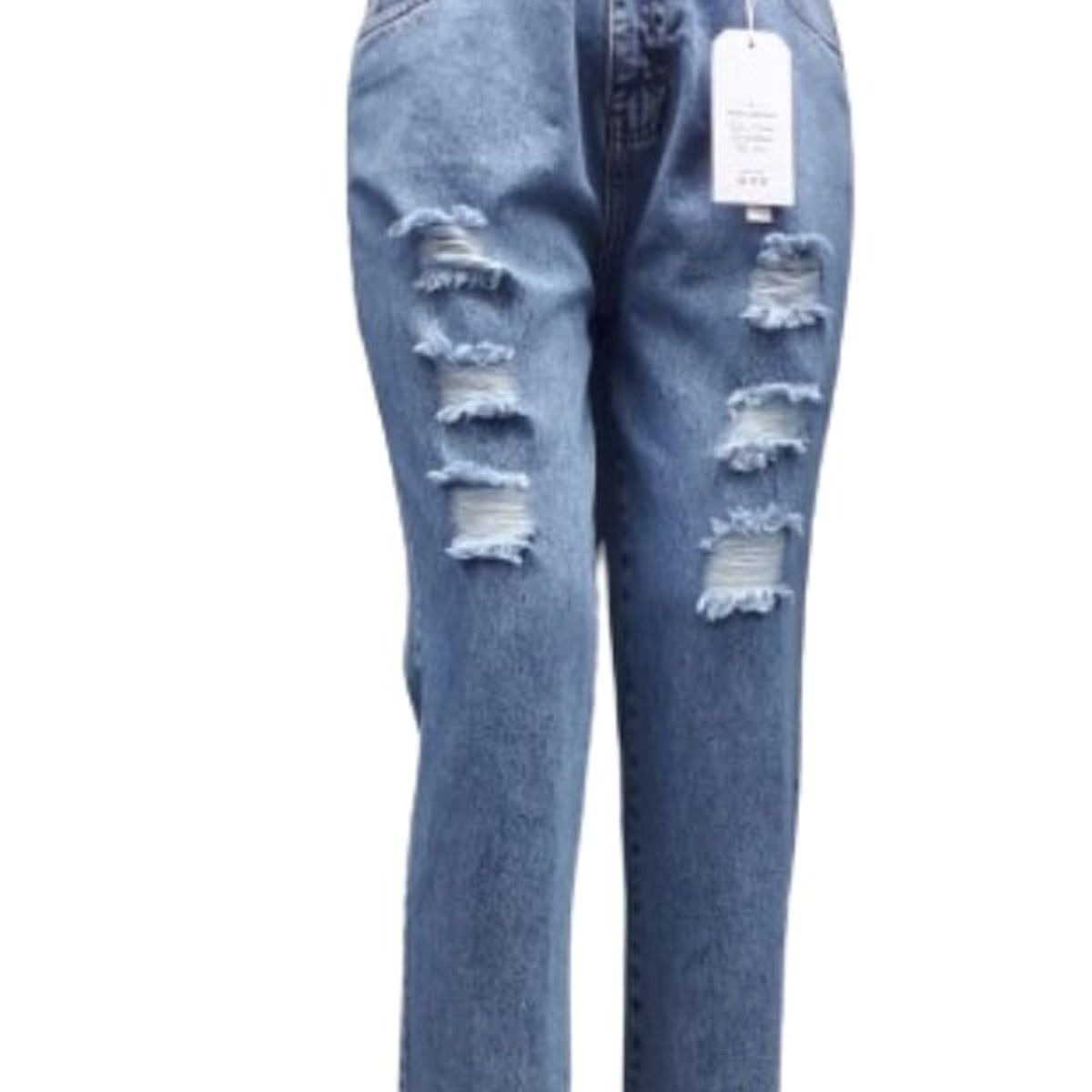 GENERICO - PANTALON BOYFRIEND NEVADO CELESTE AGUA