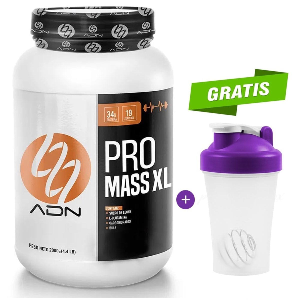 ADN - Proteína ADN Pro Mass XL 2 Kg Vainilla
