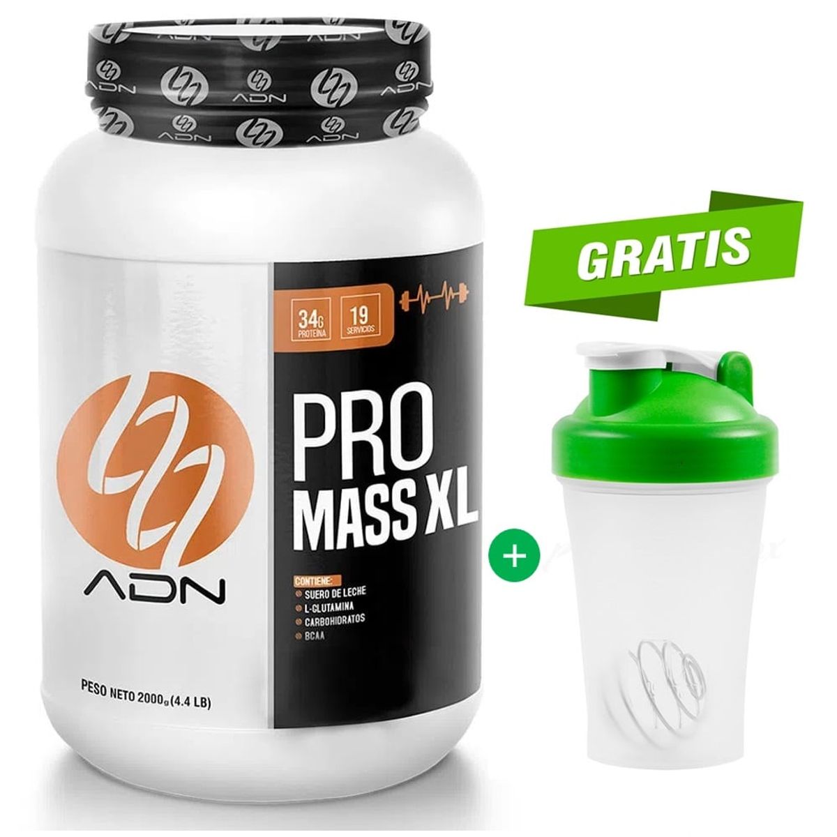 ADN - Proteína Pro Mass XL 2KG - Vainilla
