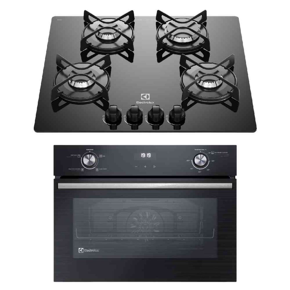 ELECTROLUX - Combo:Horno Convección Eléctrico OE4EH + Cocina Empotable a Gas 4 Quemadores ETGZ24F0EPUB Electrolux