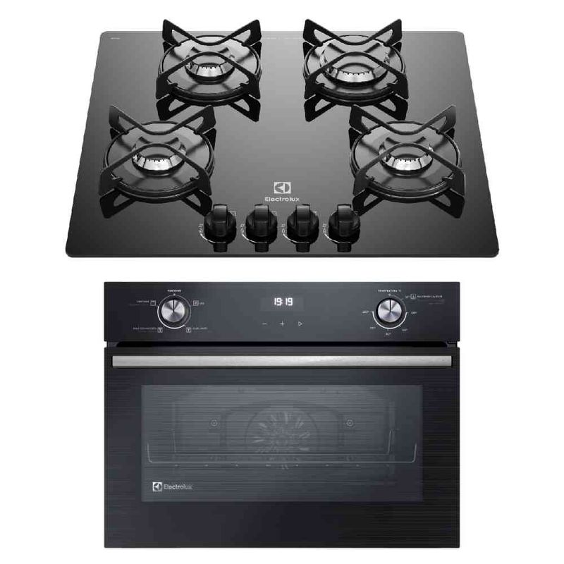 ELECTROLUX - Combo:Horno Convección Eléctrico OE4EH + Cocina Empotable a Gas 4 Quemadores ETGZ24F0EPUB Electrolux