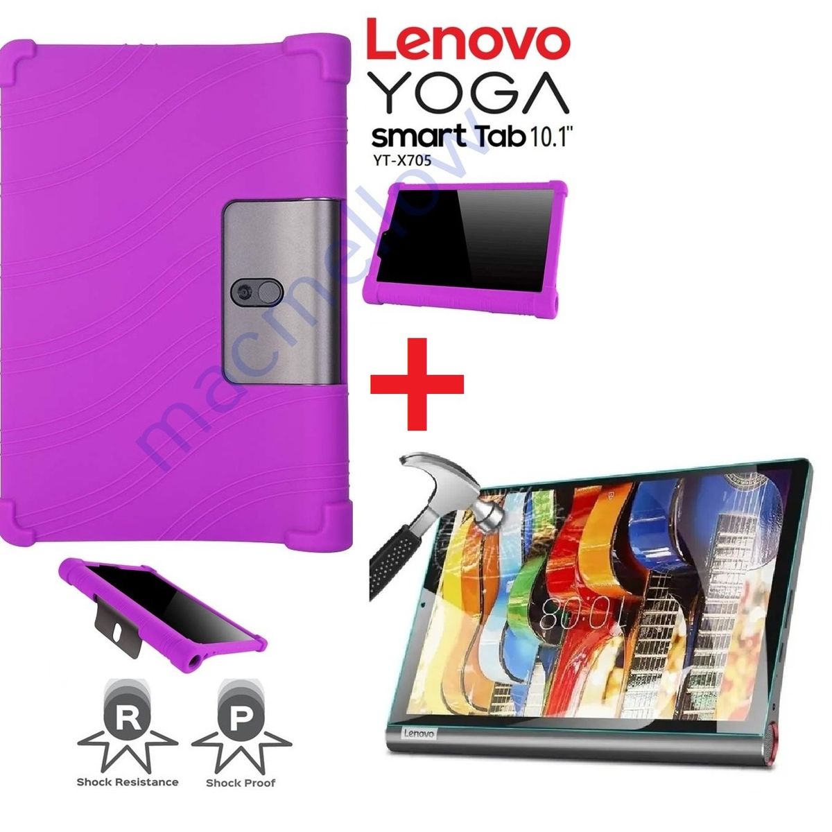 GENERICO - Funda Silicona + Mica Vidrio para Lenovo Yoga Smart Tab 10.1 YT-X705.