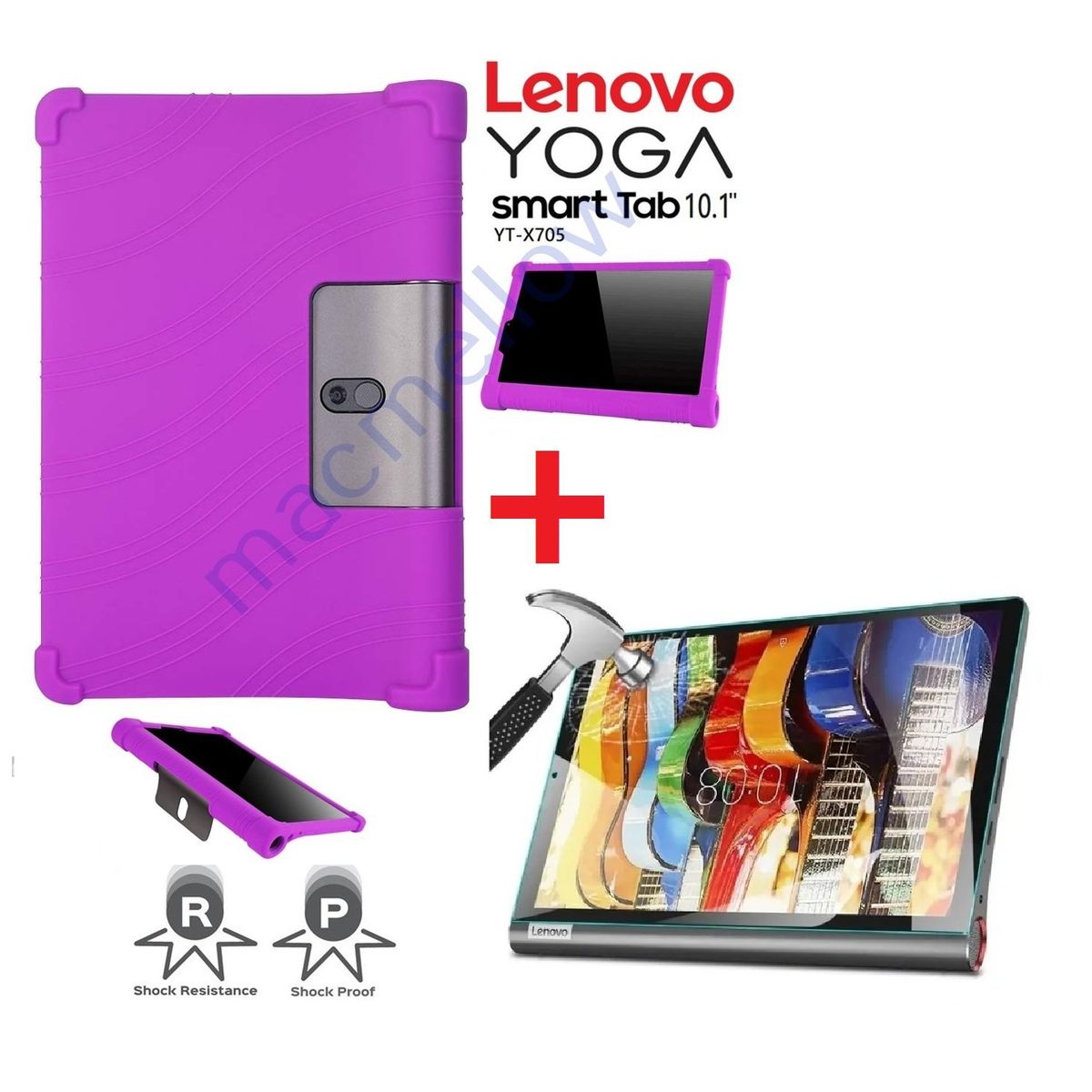 GENERICO - Funda Silicona + Mica Vidrio para Lenovo Yoga Smart Tab 10.1 YT-X705.