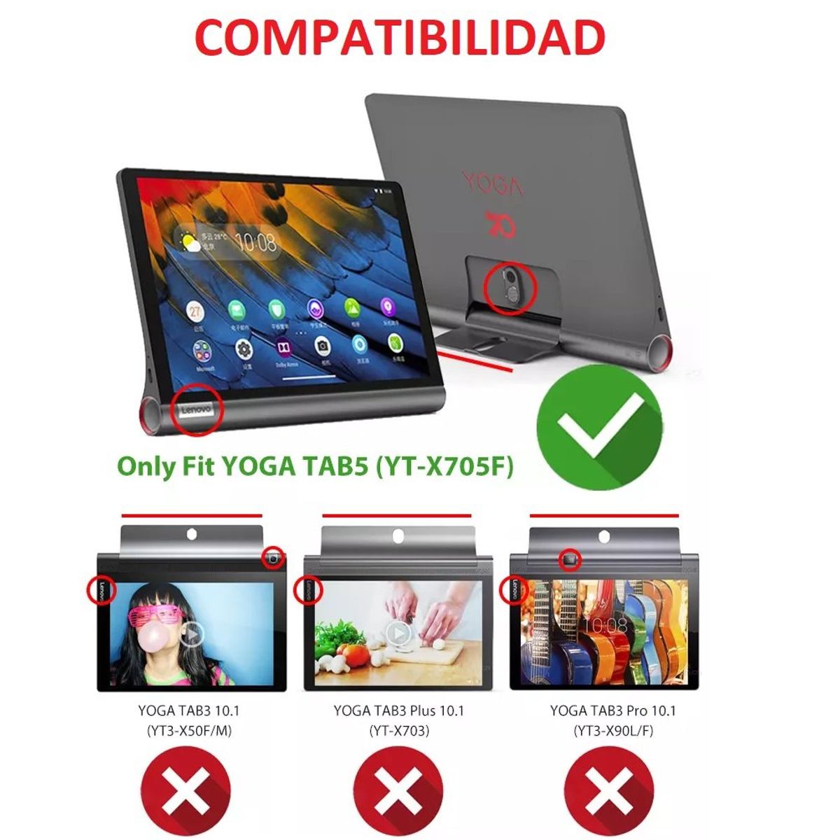 GENERICO - Funda Silicona + Mica Vidrio para Lenovo Yoga Smart Tab 10.1 YT-X705.