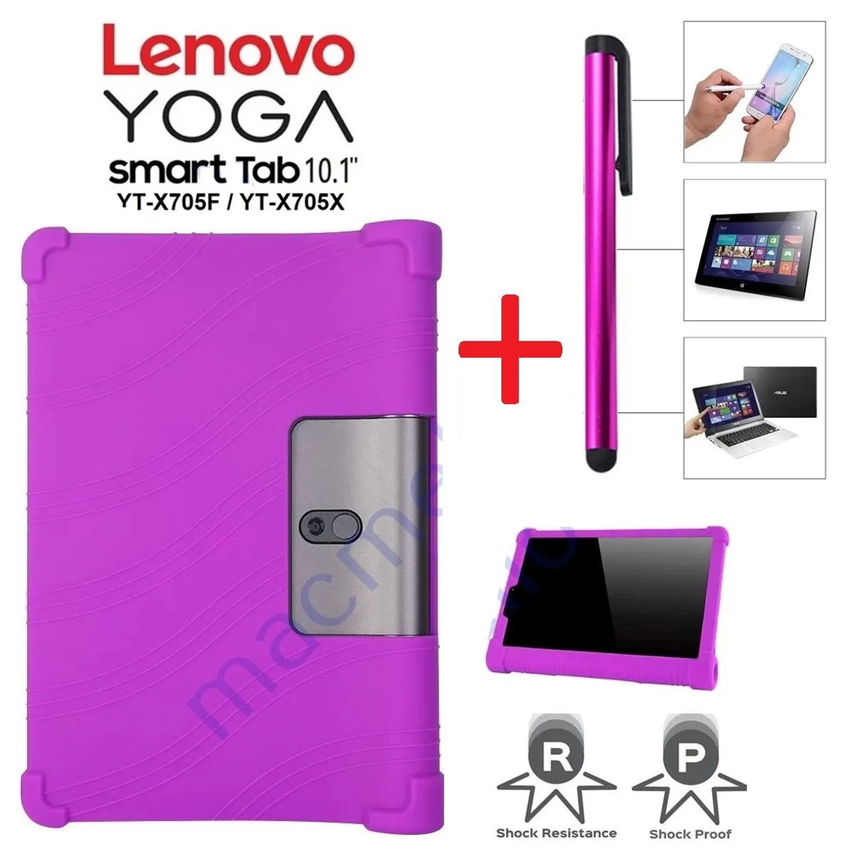 GENERICO - Funda Protector + Lápiz Óptico para Lenovo Yoga Smart Tab 10.1 YT-X705.