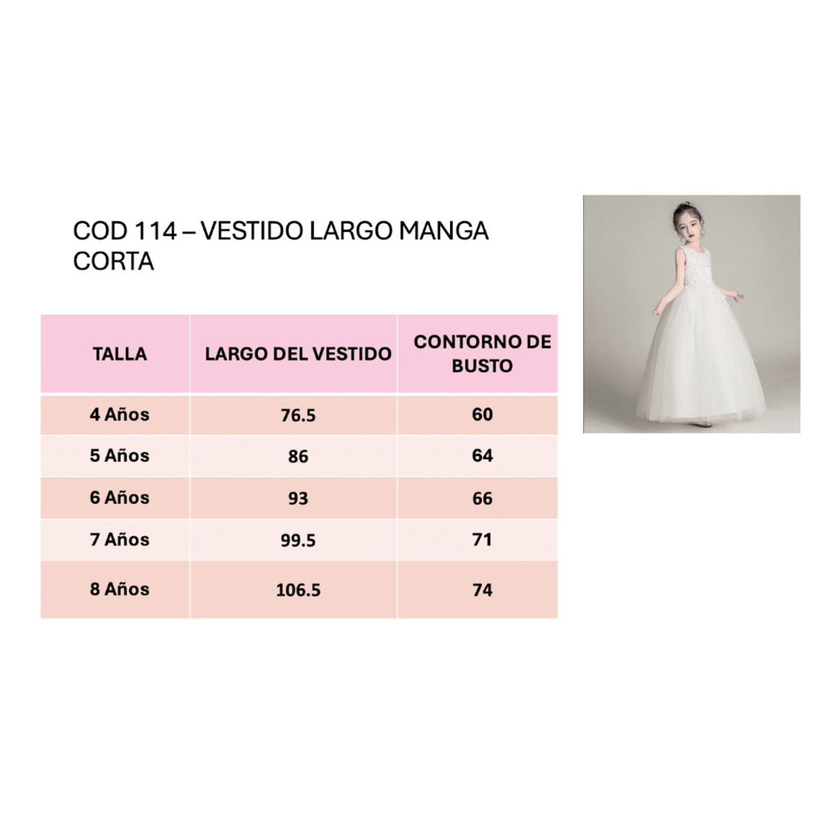 GENERICO - VESTIDO PARA  NIÑA  DE BAUTIZO