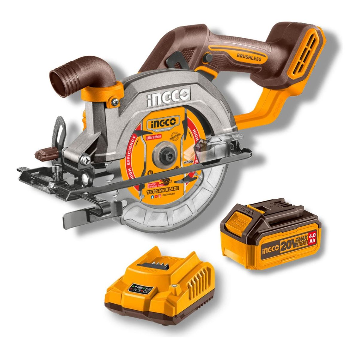 INGCO - sierra circular 140mm + bateria 4ah y cargador Ingco