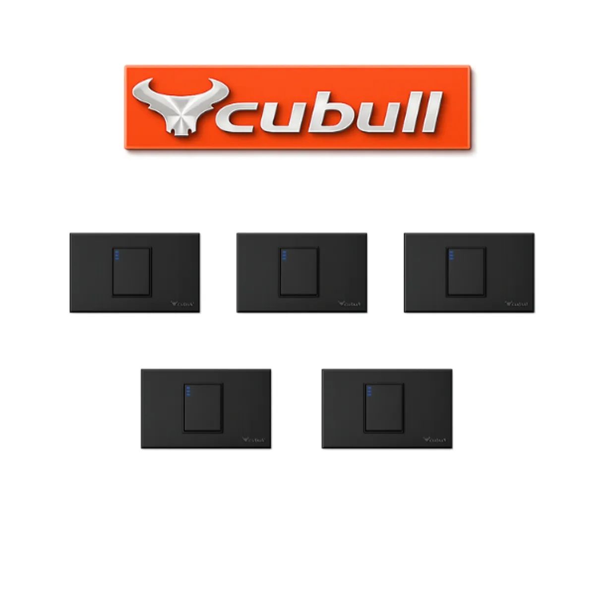 CUBULL - PACK X 5 UND:INTERRUPTOR SIMPLE COLOR NEGRO MARCA CUBULL MODELO L2-005