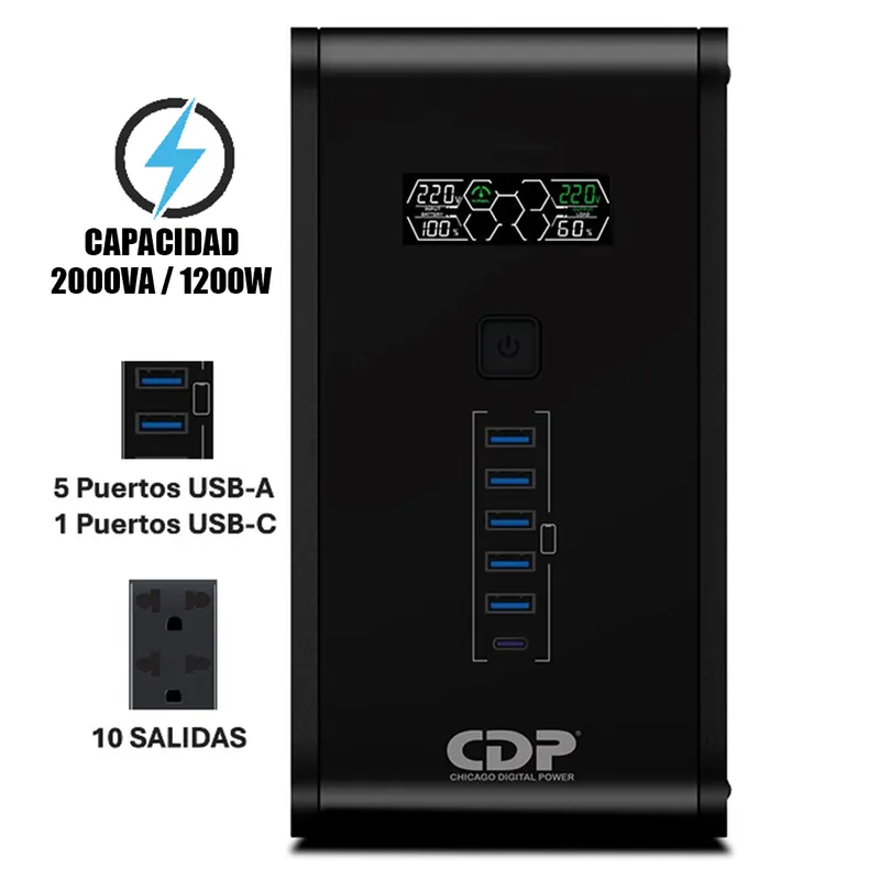 CDP - UPS CDP R-SMART 2010I 2000VA  1200W  220V