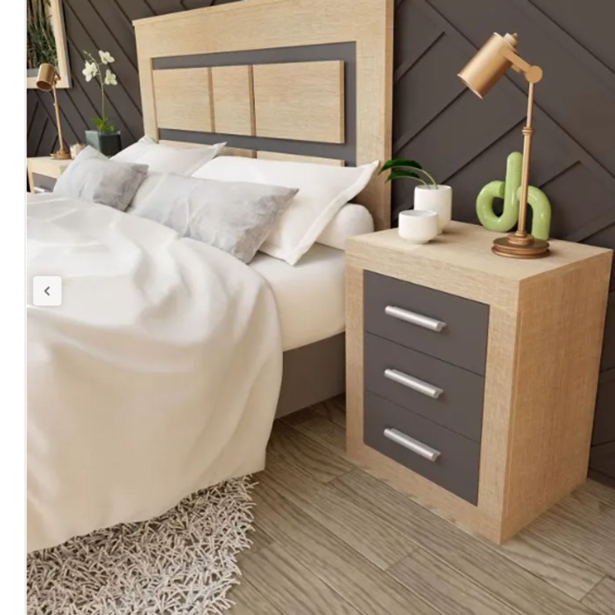 NACION MUEBLES - Velador de noche Emma Minimalista