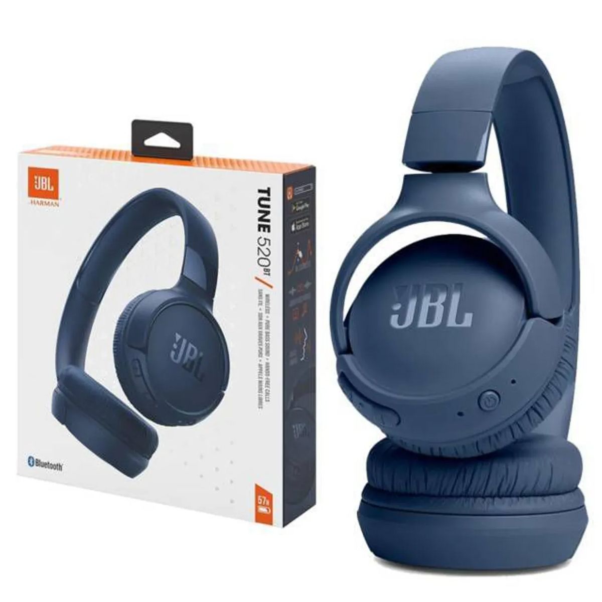 JBL - JBL Audífonos con Bluetooth Pure Bass Sound Tune 520BT Azul