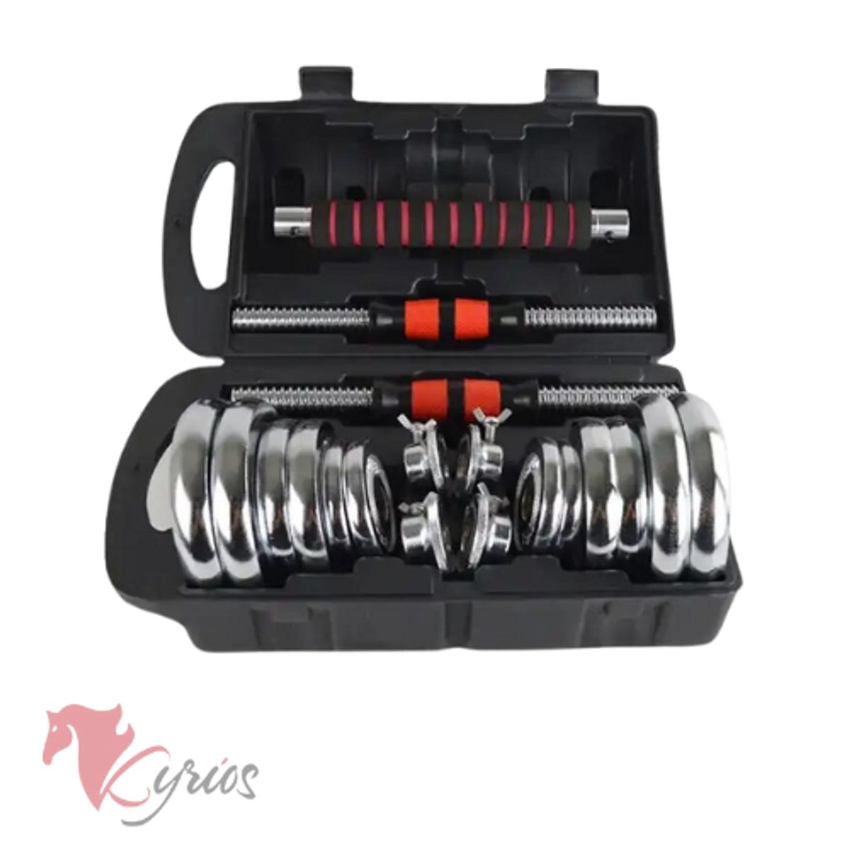 GENERICO - Kit De Mancuernas De 20 KG Cromada Con Adaptador