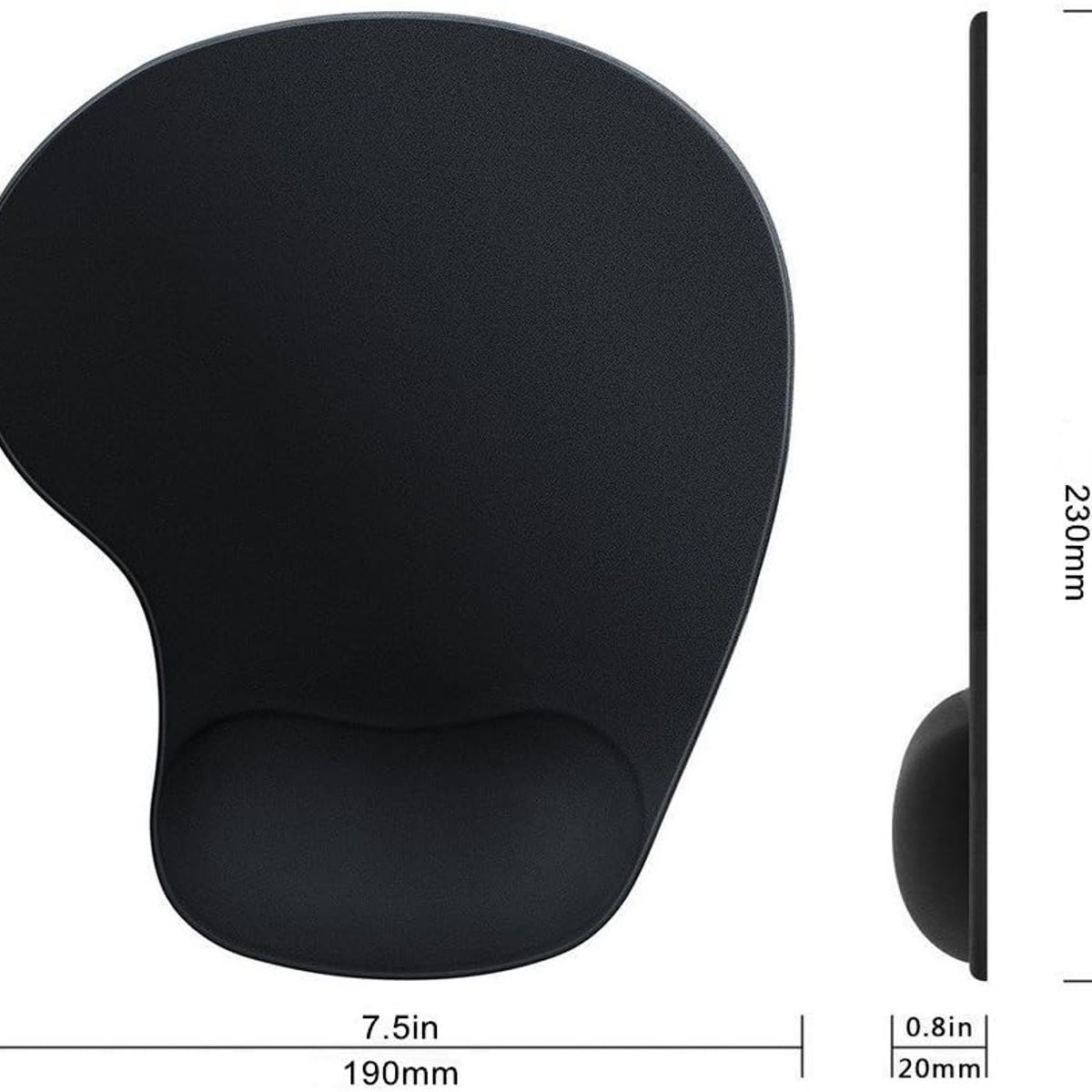 GENERICO - Pad Mouse Ergonomico con descansador gel NEGRO
