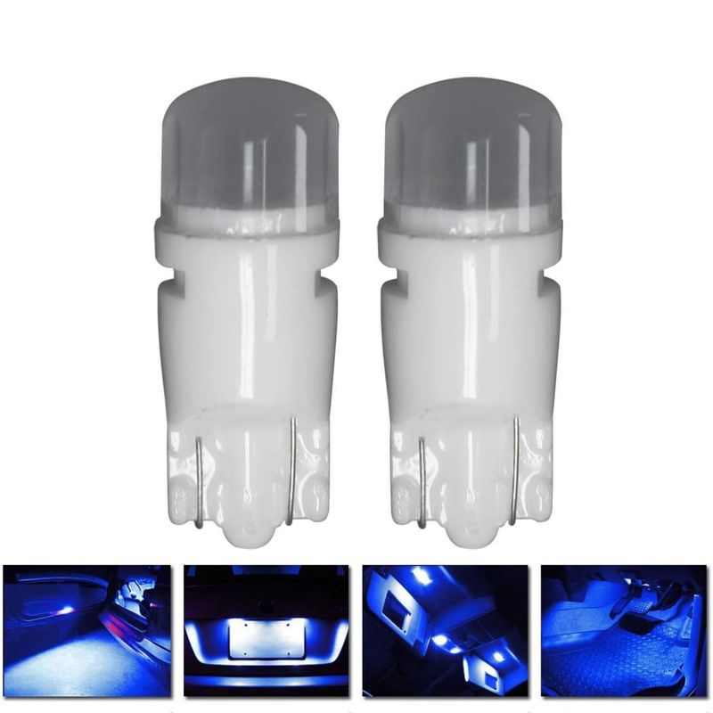 INMESOL - Bombilla Led Cerámica Luz Azul T10 2Leds 2835 SMD 12V