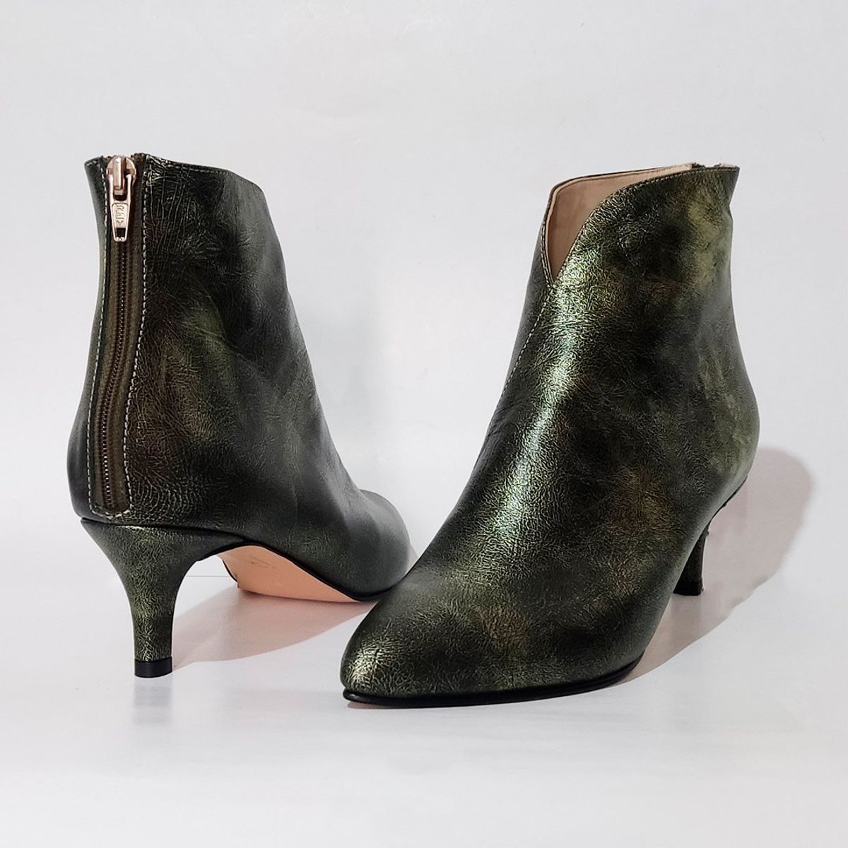 IRISABA - BOTINES DE CUERO IRISABA PARA MUJER CATALINA VERDE ESMERALDA_.