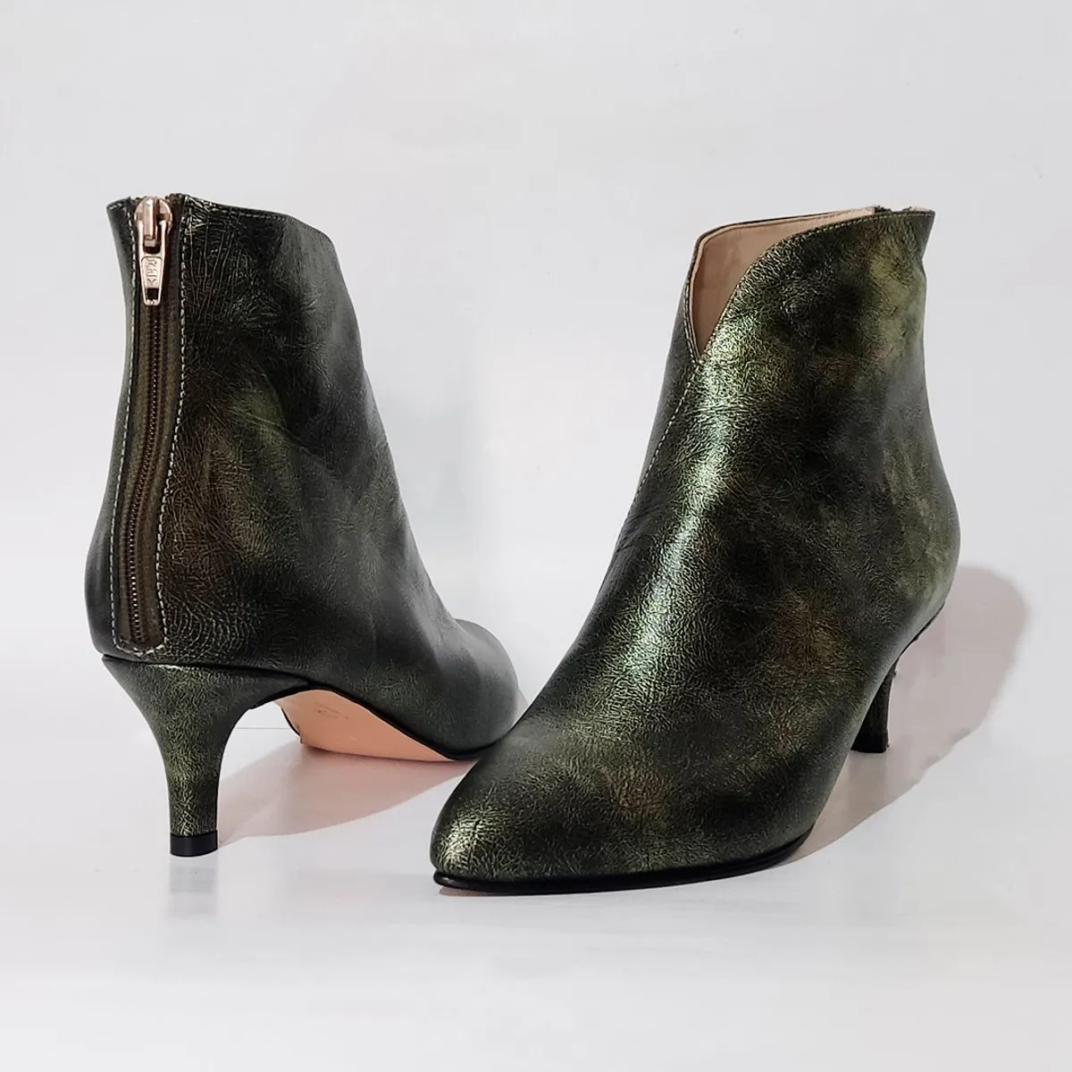 IRISABA - BOTINES DE CUERO IRISABA PARA MUJER CATALINA VERDE ESMERALDA_.