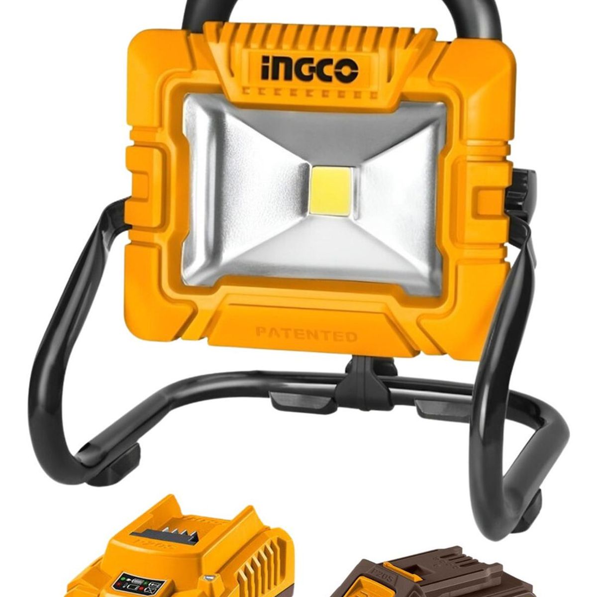 INGCO TOOLS - Reflector de 20w portatil + bateria 2ah y cargador Ingco