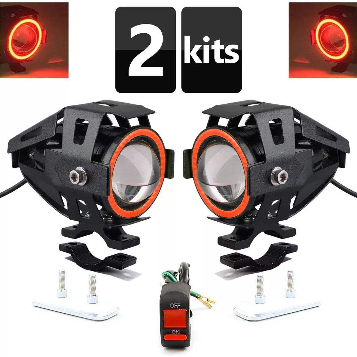 GENERICO - Explorador Ultra Led U7 Ojo Angel + Diablo + Switch Moto