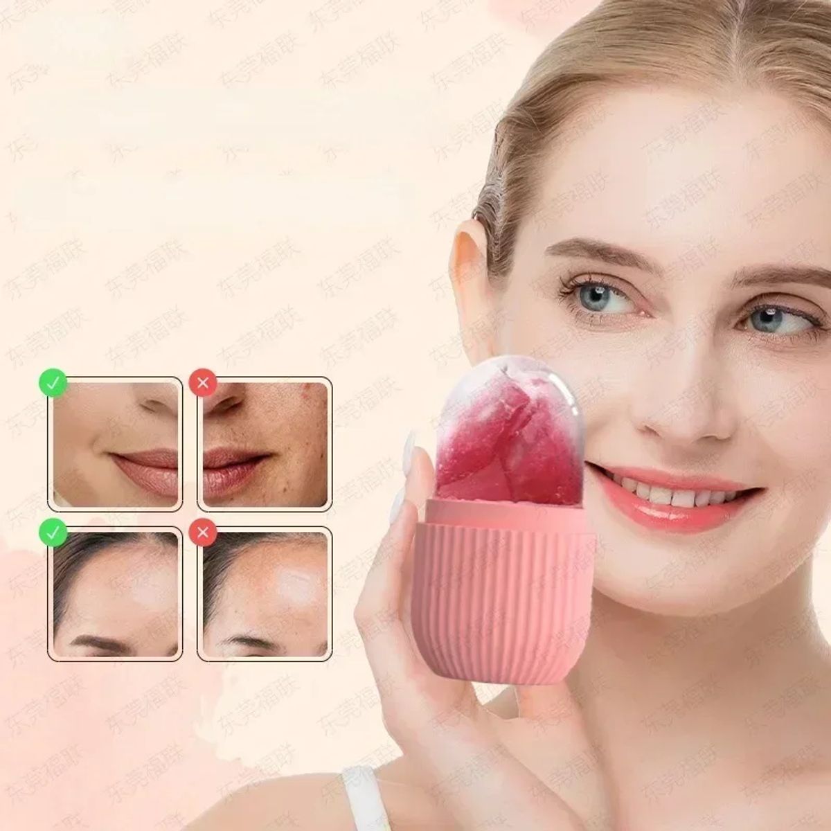 GENERICO - Rodillo Hielo Masajeador Facial Mujer Hidratante Face Roller  Genieka