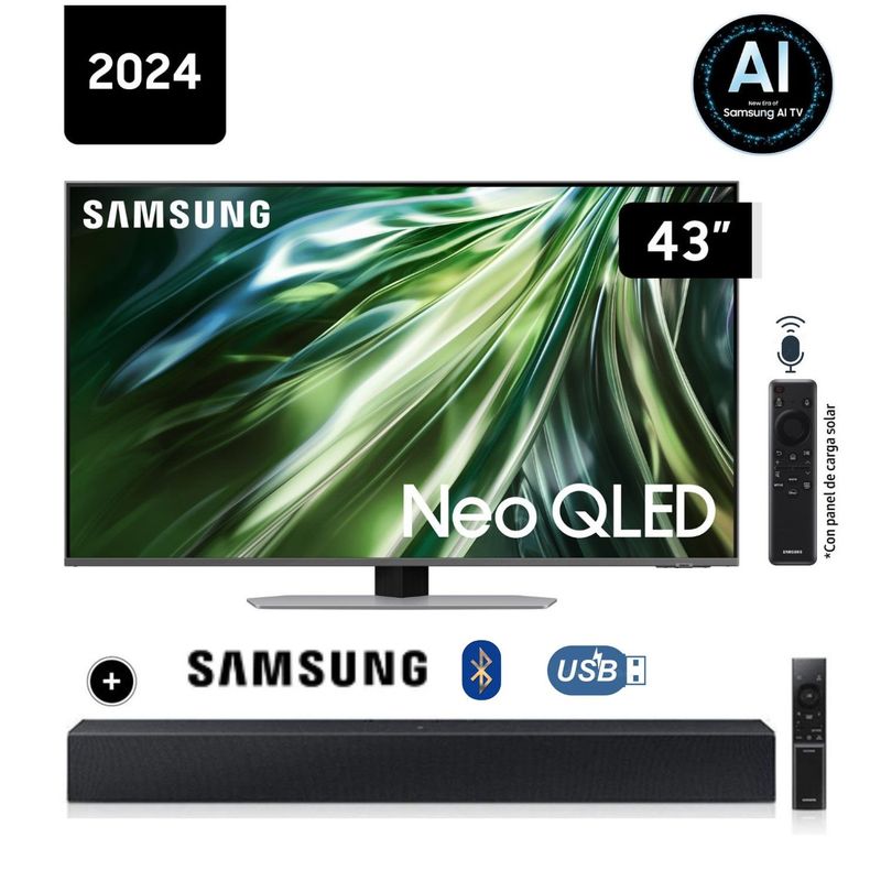 SAMSUNG - Televisor Samsung 43 Neo Qled 4K QN43QN90DAGXPE + Soundbar HW C400