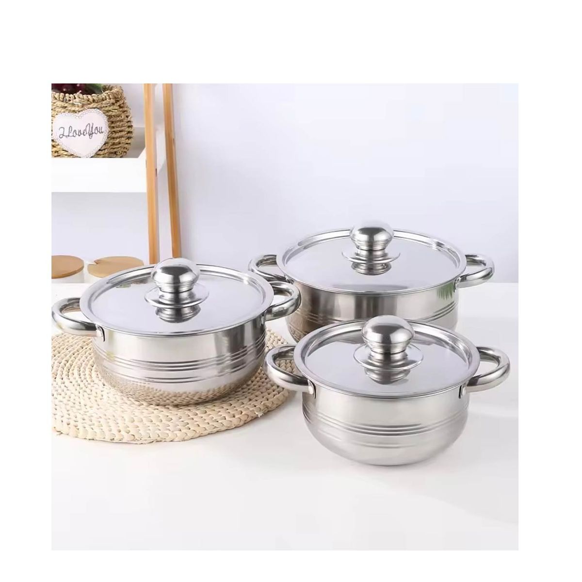 GENERICO - Juego de ollas LIBANESA 6 PZ Acero. Inox TECNOLOGIA ALEMANIA