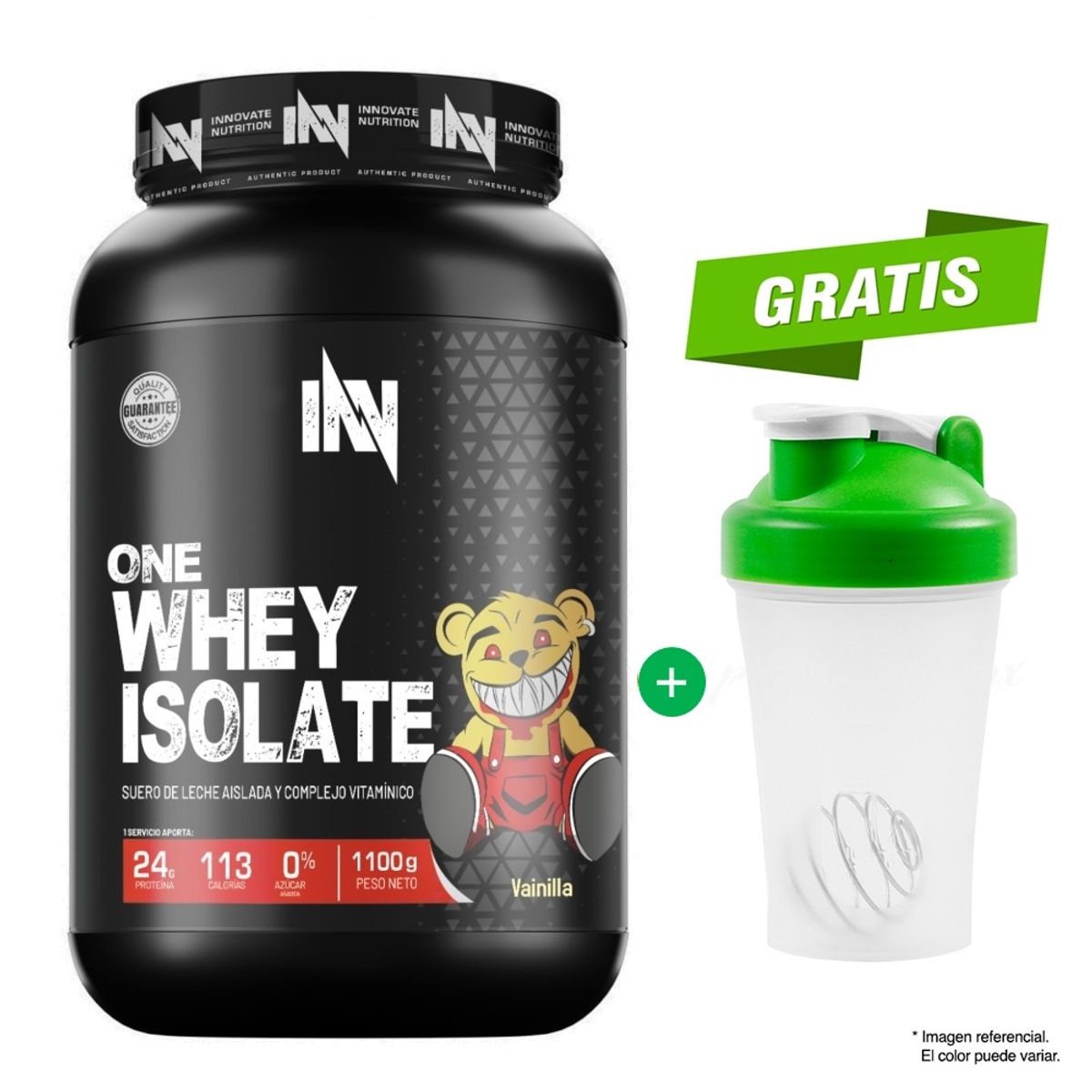 INN INNOVATE NUTRITION - One Whey Isolate 1100 Gr / 1.1 Kg - INN Vainilla + SHAKER