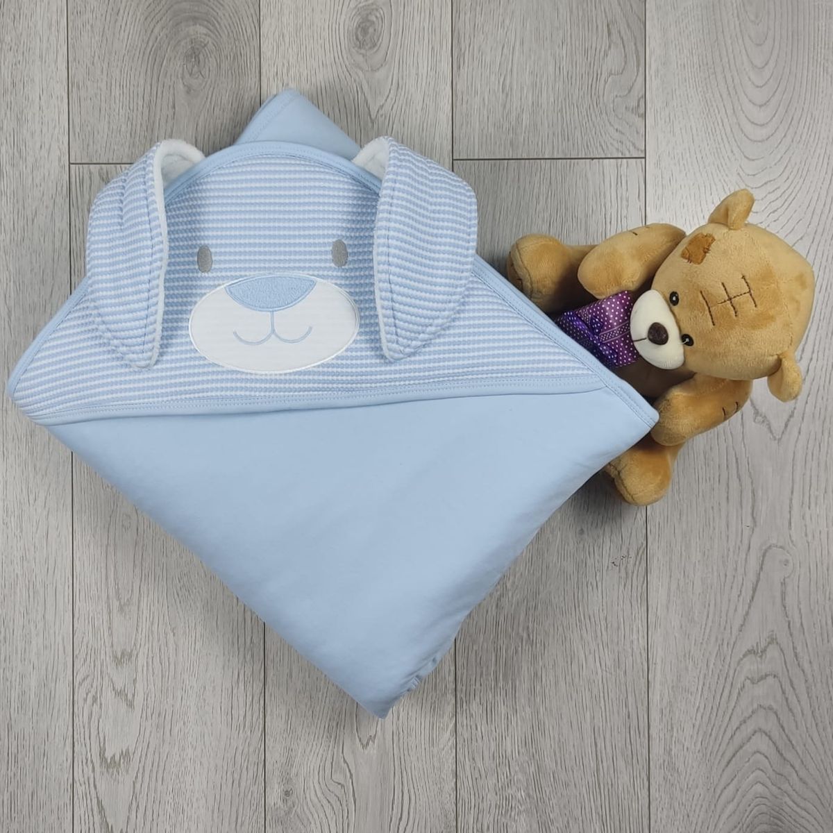 BANNITAS - Colcha de bebe Conejo Celeste