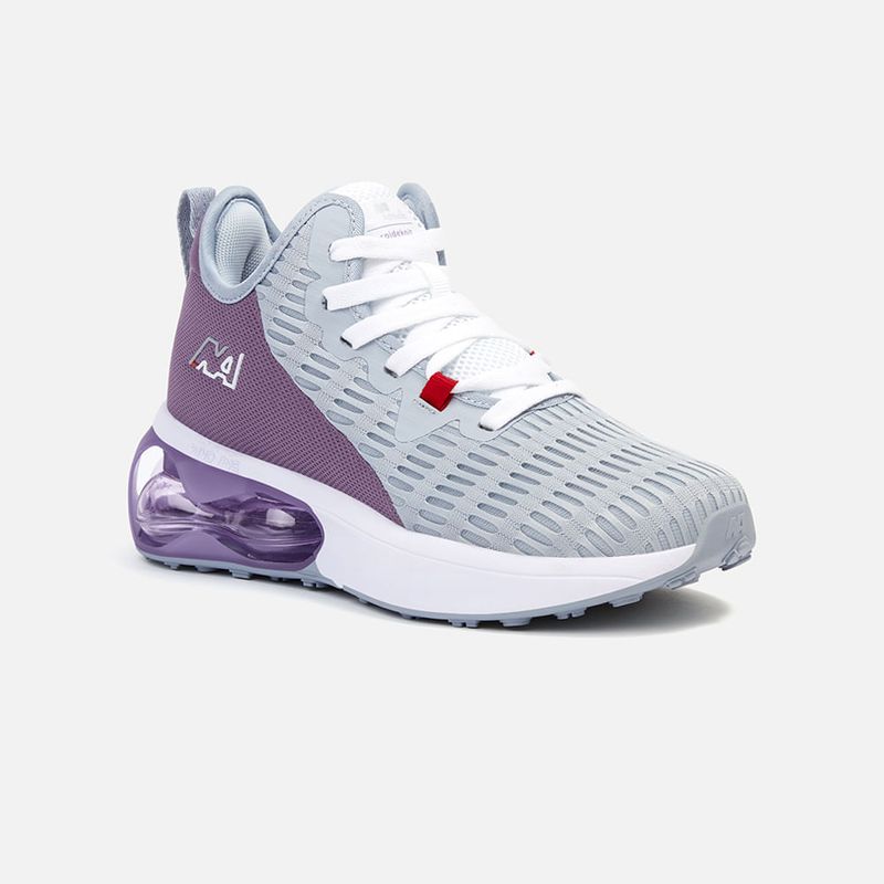 NEW ATHLETIC - Zapatillas New Athletic Lifestyle Wind52 Gris Claro Con Morado Mujer