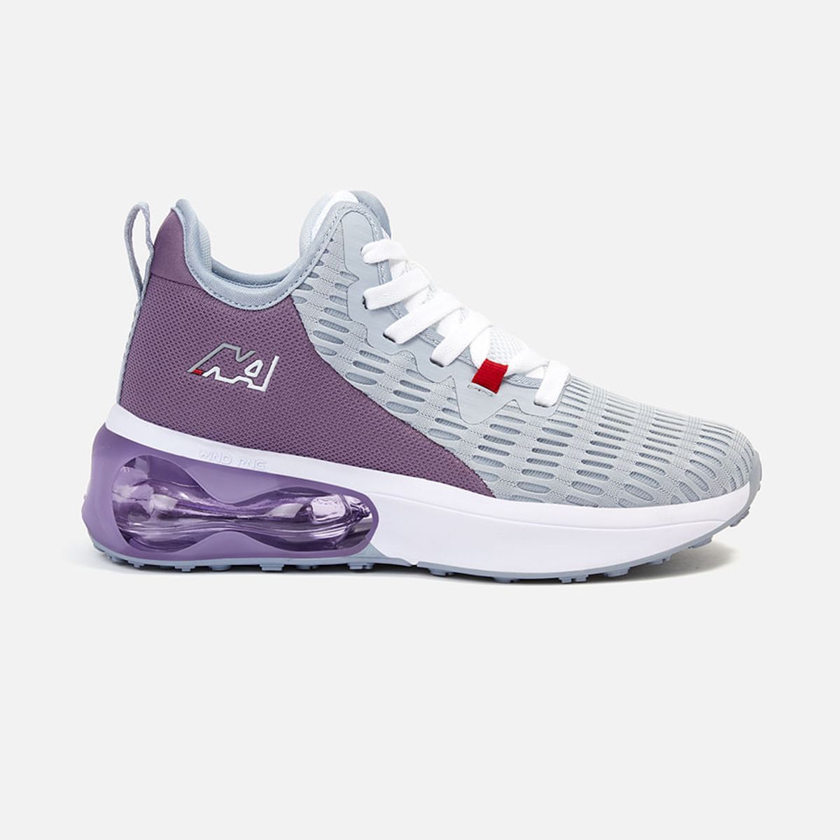 NEW ATHLETIC - Zapatillas New Athletic Lifestyle Wind52 Gris Claro Con Morado Mujer