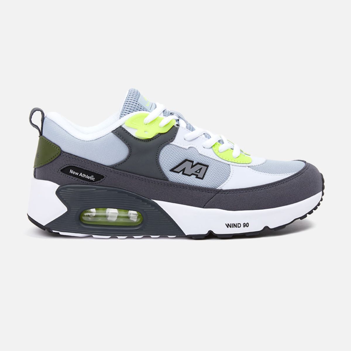 NEW ATHLETIC - Zapatillas New Athletic Lifestyle Windn51 Gris Con Verde Neon Hombre