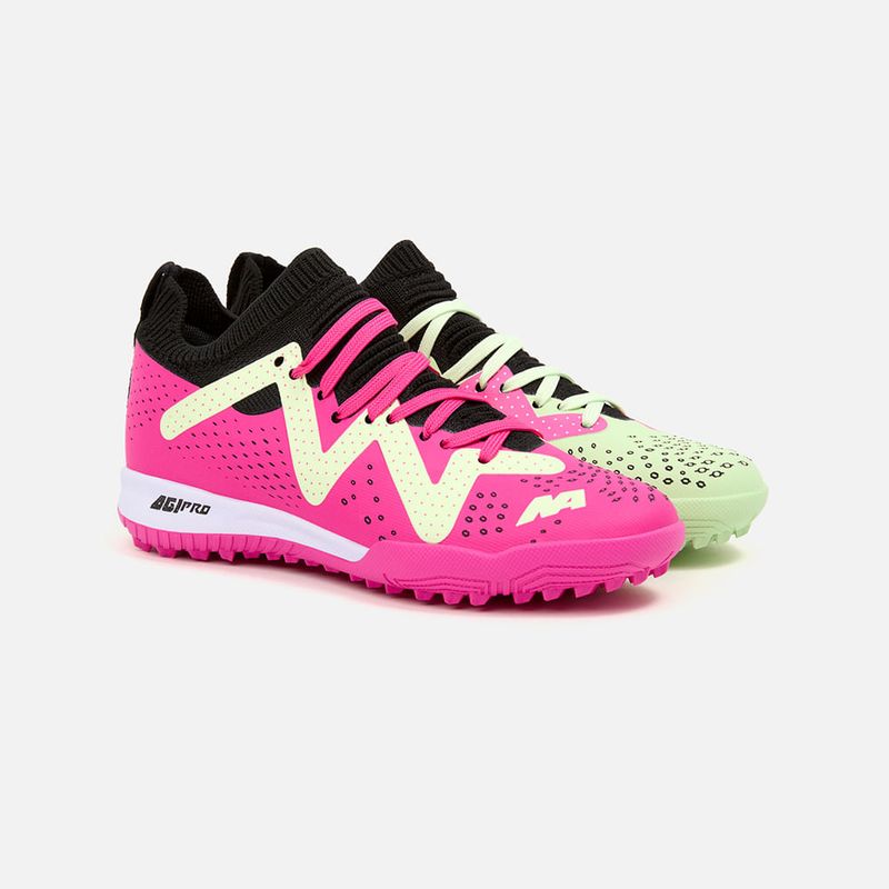 NEW ATHLETIC - Zapatillas New Athletic Football Agipro86 Fucsia Con Verde Menta Niño
