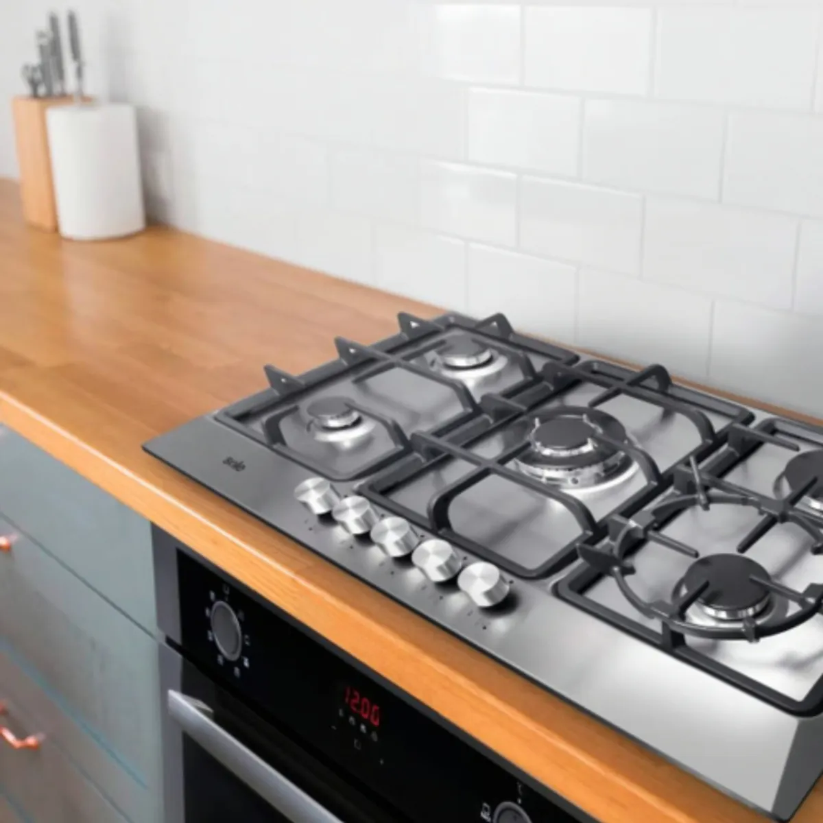 SOLE - Encimera Acero Inoxidable Sole A Gas 86cm